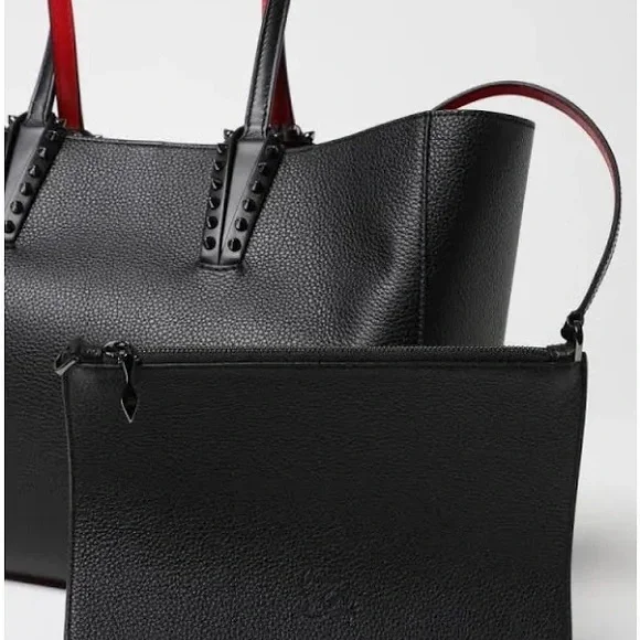 Christian Louboutin Black Tote Bag with Studded Accents and pouch!GREAT BAG! - Picture 2 of 4